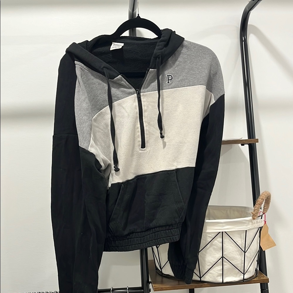 Black and Gray Colorblock Hoodie